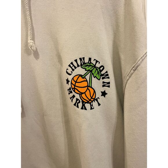Chinatown Market Cream Basketball Pullover Hoodie Top  Mens Size Large - Picture 5 of 10